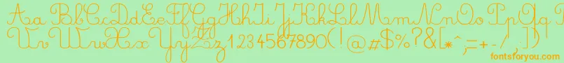 Crayonl Font – Orange Fonts on Green Background