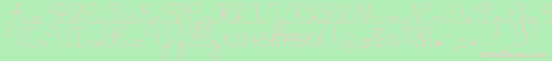 Crayonl Font – Pink Fonts on Green Background