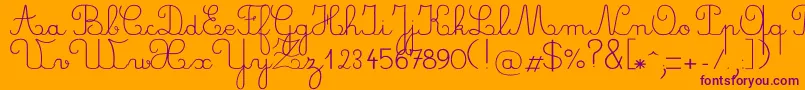 Crayonl Font – Purple Fonts on Orange Background