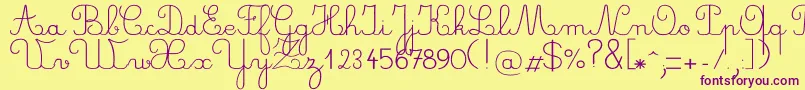 Crayonl Font – Purple Fonts on Yellow Background