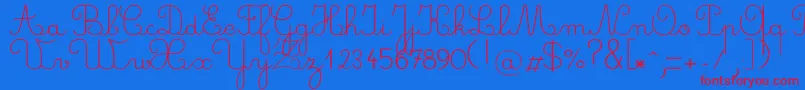 Crayonl Font – Red Fonts on Blue Background
