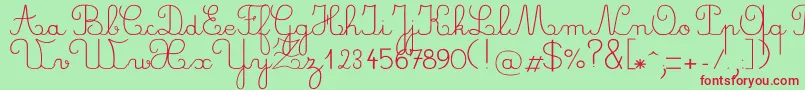 Crayonl Font – Red Fonts on Green Background
