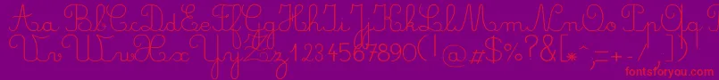 Crayonl-Schriftart – Rote Schriften auf violettem Hintergrund