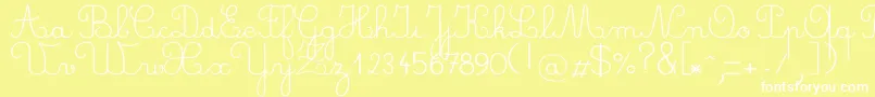Crayonl Font – White Fonts on Yellow Background