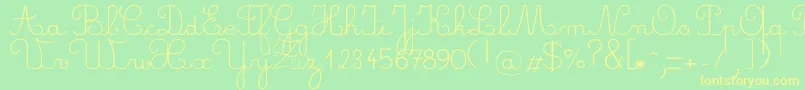 Crayonl Font – Yellow Fonts on Green Background
