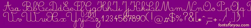 Crayonl Font – Yellow Fonts on Purple Background