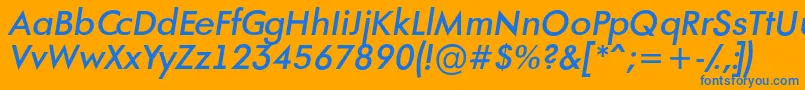 AFuturaortoltBolditalic Font – Blue Fonts on Orange Background