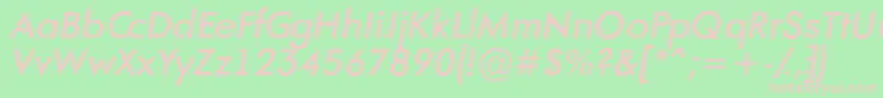 AFuturaortoltBolditalic Font – Pink Fonts on Green Background