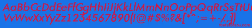 AFuturaortoltBolditalic Font – Red Fonts on Blue Background