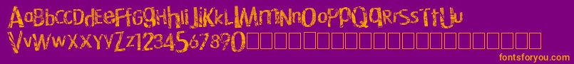 Technologic Font – Orange Fonts on Purple Background