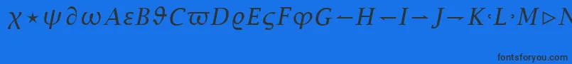 LucidaBrightMathItalicRegular Font – Black Fonts on Blue Background