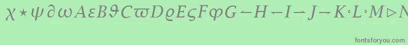 LucidaBrightMathItalicRegular Font – Gray Fonts on Green Background