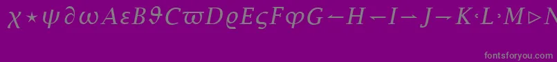 Czcionka LucidaBrightMathItalicRegular – szare czcionki na fioletowym tle