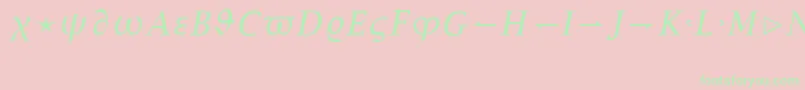 LucidaBrightMathItalicRegular Font – Green Fonts on Pink Background