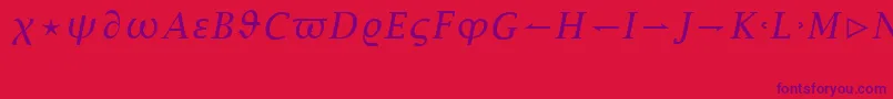 LucidaBrightMathItalicRegular Font – Purple Fonts on Red Background