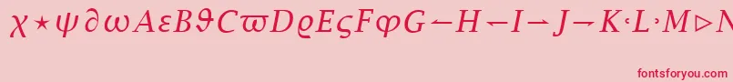 LucidaBrightMathItalicRegular Font – Red Fonts on Pink Background