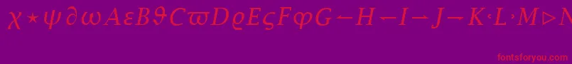 LucidaBrightMathItalicRegular Font – Red Fonts on Purple Background