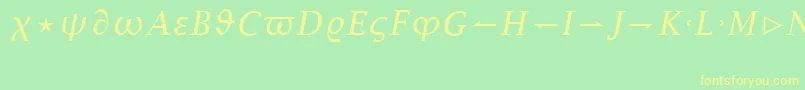 LucidaBrightMathItalicRegular Font – Yellow Fonts on Green Background