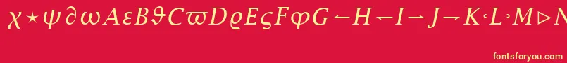 LucidaBrightMathItalicRegular Font – Yellow Fonts on Red Background