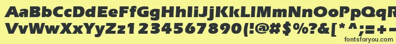 Шрифт Evrsu – чёрные шрифты на жёлтом фоне
