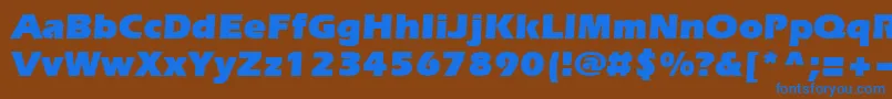 Шрифт Evrsu – синие шрифты на коричневом фоне