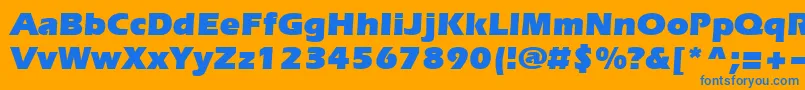 フォントEvrsu – オレンジの背景に青い文字