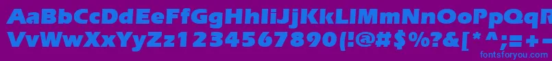 フォントEvrsu – 紫色の背景に青い文字