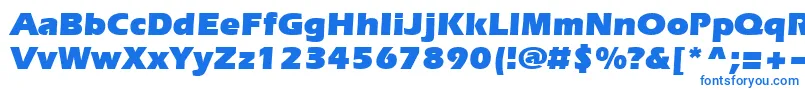 Evrsu-Schriftart – Blaue Schriften auf weißem Hintergrund