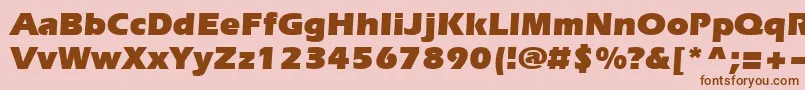 Evrsu-fontti – ruskeat fontit vaaleanpunaisella taustalla