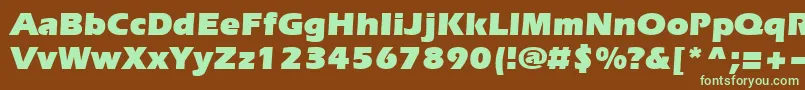 Evrsu-fontti – vihreät fontit ruskealla taustalla