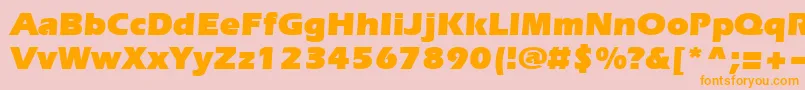 Evrsu-Schriftart – Orangefarbene Schriften auf rosa Hintergrund