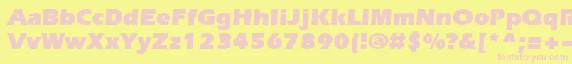Evrsu Font – Pink Fonts on Yellow Background