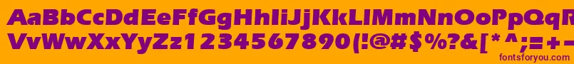 Evrsu Font – Purple Fonts on Orange Background