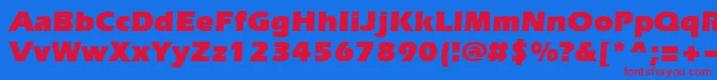 Evrsu Font – Red Fonts on Blue Background