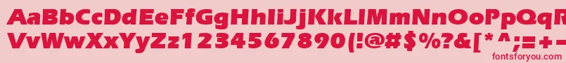 フォントEvrsu – ピンクの背景に赤い文字