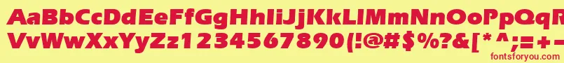 Evrsu Font – Red Fonts on Yellow Background