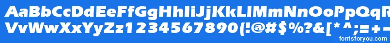 Evrsu-fontti – valkoiset fontit sinisellä taustalla