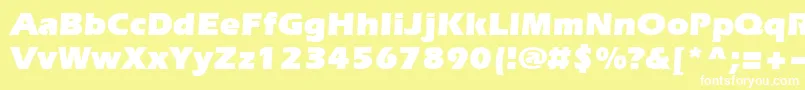 フォントEvrsu – 黄色い背景に白い文字