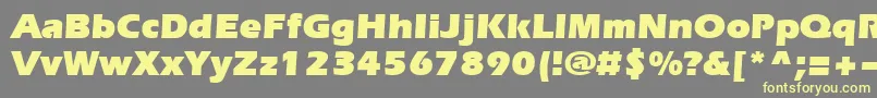 Evrsu-Schriftart – Gelbe Schriften auf grauem Hintergrund