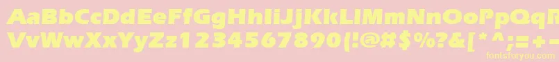 Evrsu Font – Yellow Fonts on Pink Background
