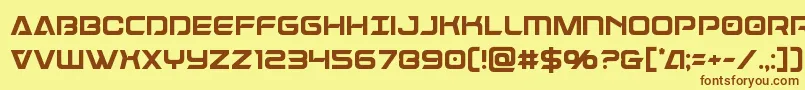 フォントDameroncond – 茶色の文字が黄色の背景にあります。