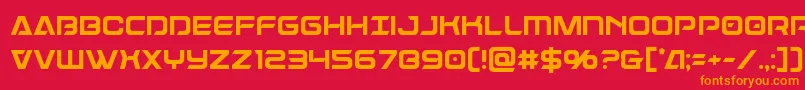 フォントDameroncond – 赤い背景にオレンジの文字