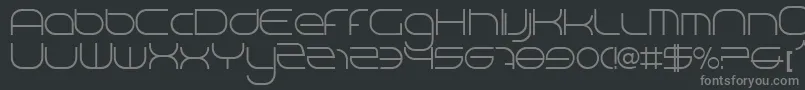 Fonte Bnniv5000 – fontes cinzas em um fundo preto