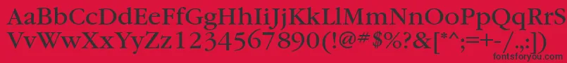 Garamondbookett Font – Black Fonts on Red Background