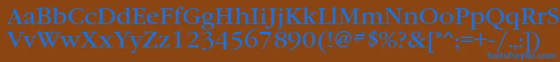 Garamondbookett Font – Blue Fonts on Brown Background