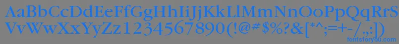 フォントGaramondbookett – 灰色の背景に青い文字