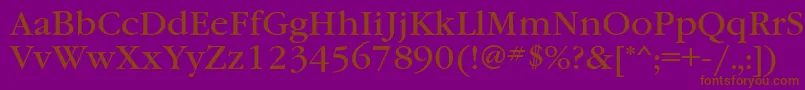 Garamondbookett Font – Brown Fonts on Purple Background