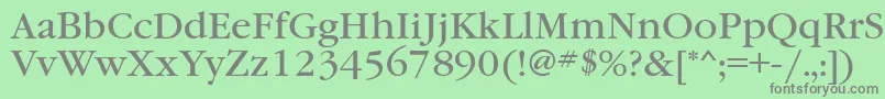 Garamondbookett-Schriftart – Graue Schriften auf grünem Hintergrund