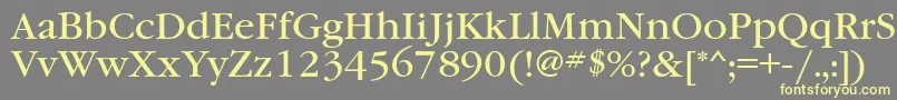 Garamondbookett Font – Yellow Fonts on Gray Background