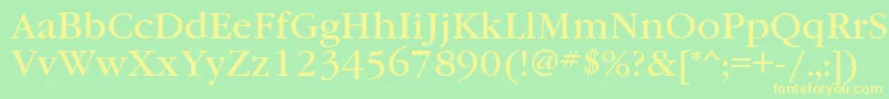 Garamondbookett Font – Yellow Fonts on Green Background